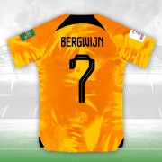 Nederländerna Landslagströja VM 2022 Steven Bergwijn 7 Hemma Tröjor..